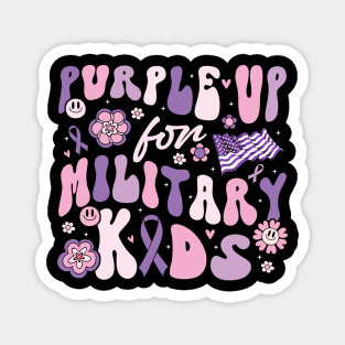 Purple Up For Military Kids Cute Groovy Military Child Month Magnet