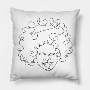 Curly hair girl outline Pillow