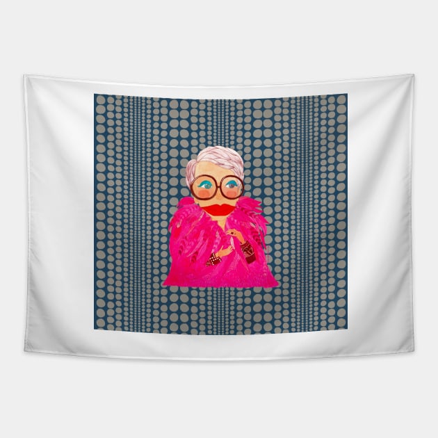 A chic Iris Apfel inspired Item Tapestry by Angie16bkk