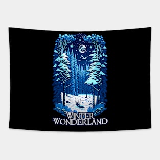 Winter Wonderland In Woods Tapestry