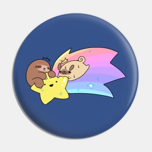 Shooting Star Sloth and Pug Pin