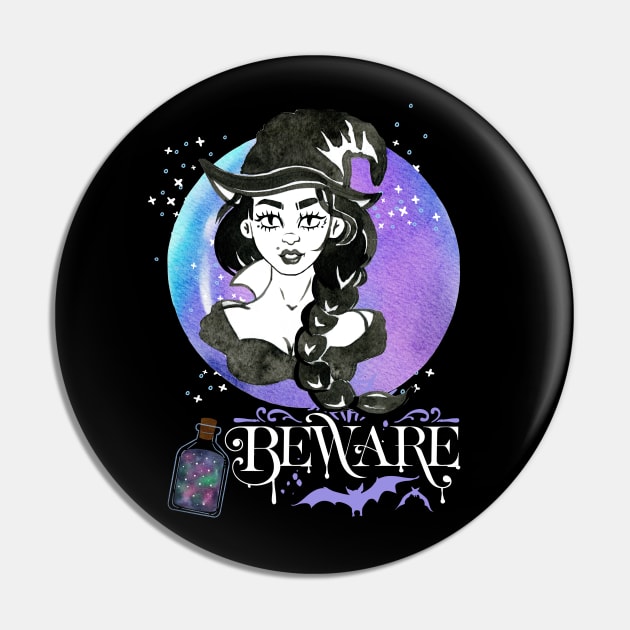 Magic Witch Tarot cards Beware potion witchy hat Witchcraft astrology Halloween Pin by BoogieCreates