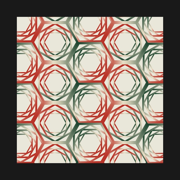 Geometric green red christmas abstract by soycarola