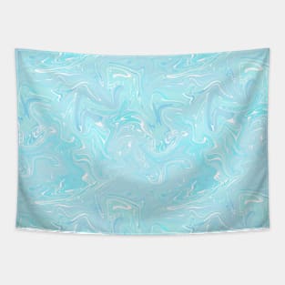 Pastel Blue Silk Marble - Digital Liquid Paint Tapestry