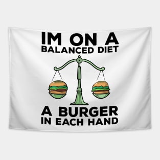 Funny Diet Burger Meme Weightloss Gym Workout Fitness Gift Tapestry