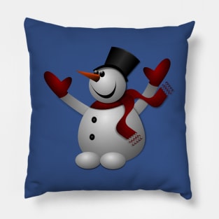 Christmas Snowman With Red Scarf Pillow