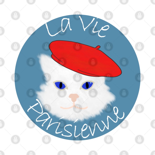 White Cat With Beret by Miozoto_Design