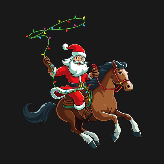Cowboy Santa Riding A Horse Christmas Funny by everetto