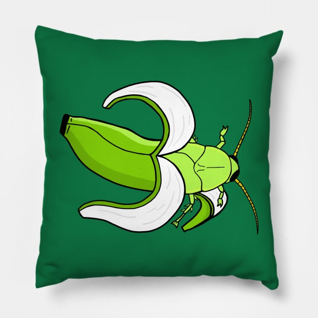 Green banana banana roach Pillow by SNK Kreatures