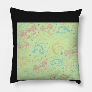 Ojamajo Doremi Doodle (Mint Green) Pillow