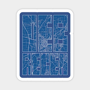 Debrecen, Hungary City Map Typography - Blueprint Magnet