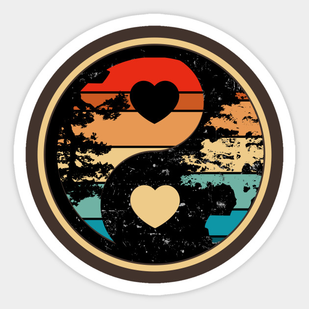 Yin Yang Bonsai Tree Zen Retro Vintage Bonsai Tree Sticker Teepublic