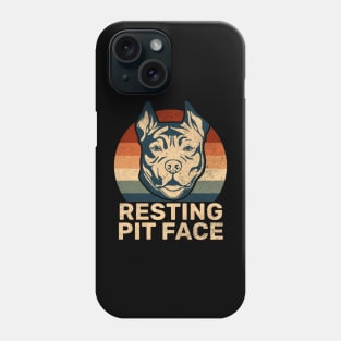 Vintage Pitbull Resting Pit Face - Funny Pitbull Lovers Phone Case