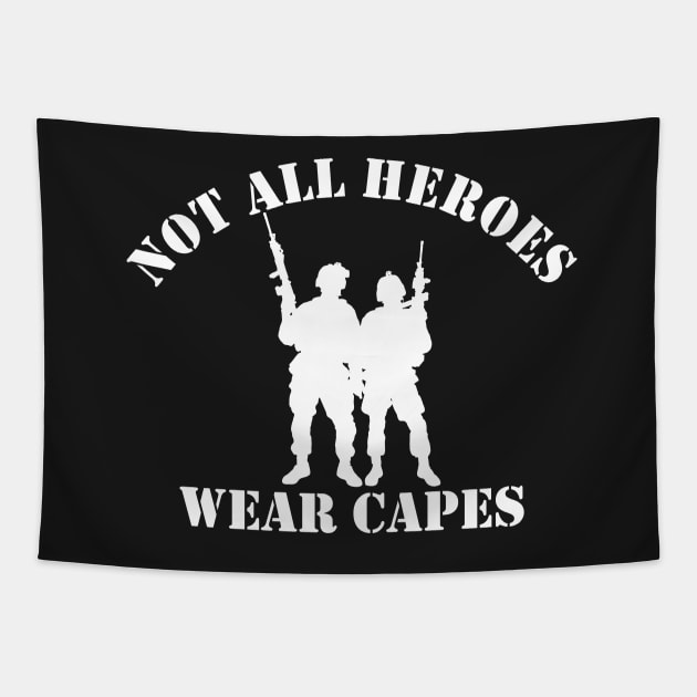 Not All Heroes Wear Capes (white) Tapestry by Pixhunter