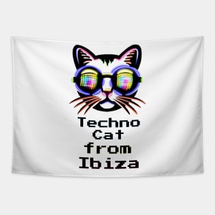 Techno Cat from Ibiza - Catsondrugs.com Techno Party Ibiza Rave Dance Underground Festival Spring Break  Berlin Good Vibes Trance Dance technofashion technomusic housemusic Tapestry