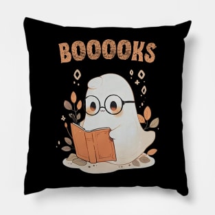 Funny Halloween Cute Ghost Book Reading School Teacher Pillow