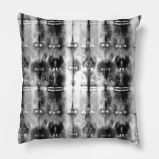 Black and White Tie-Dye Plaid Pillow