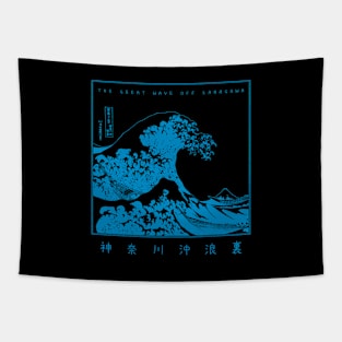 Great Wave Japan Kanagawa Blue Version Tapestry