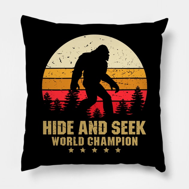 Vintage Undefeated Hide And Seek Champion Shirt Bigfoot 6 Pillow by luisharun