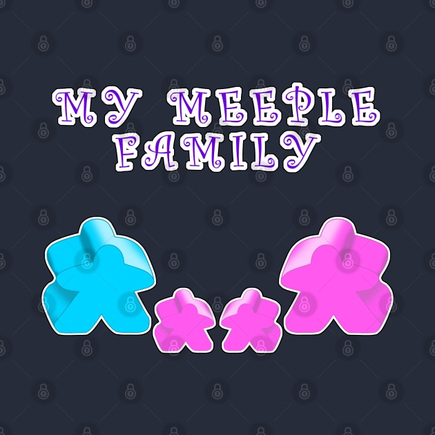 Meeple family 1 man 1 woman 2 girl by MononcGeek