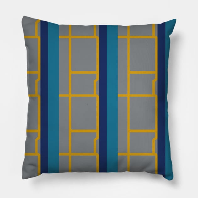 Chicago Subway and Lake Michigan Stripes Pillow by Designedby-E