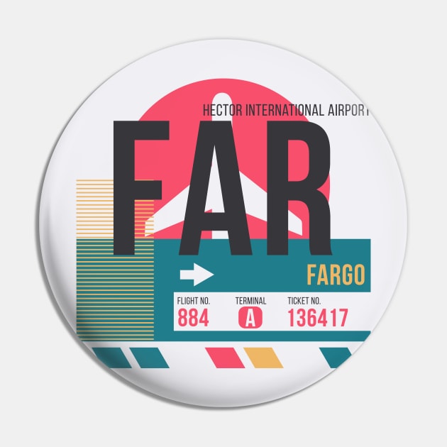 Fargo (FAR) Airport // Sunset Baggage Tag Pin by Now Boarding