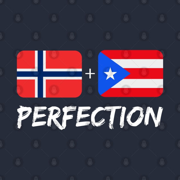 Puerto Rican Plus Norwegian Perfection Heritage Flag Gift by Just Rep It!!