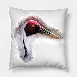 White-Naped Crane Pillow