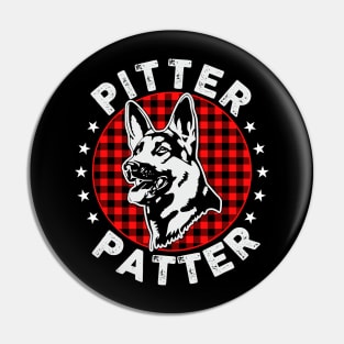 Pitter Patter Buffalo Plaid Edition German Shepherd Dog Woof Pin