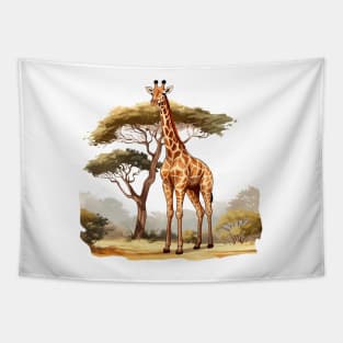 Watercolor Giraffe Tapestry