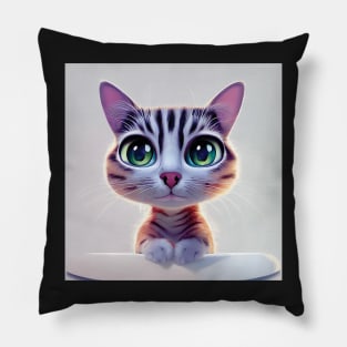 Cute Tabby Kitten Pillow