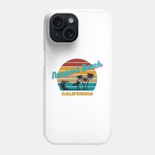 Newport Beach California Retro Vintage Sunset Phone Case