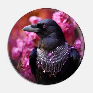 Raven With Jewels Pin