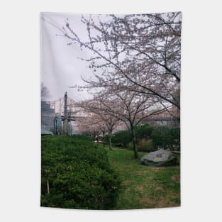 Cherry Blossoms Roosevelt Island NYC Tapestry