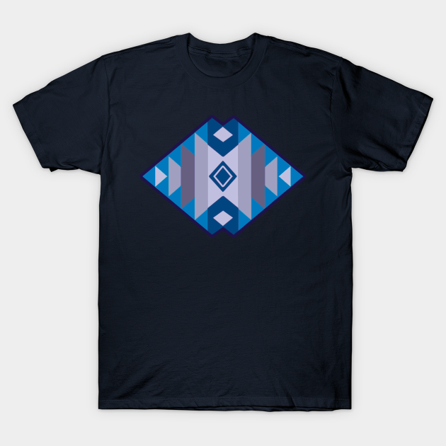 Discover Cool Blue Geometry - Blanket Style - Symmetry - T-Shirt