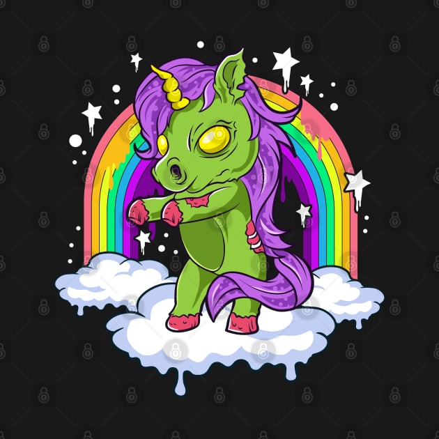 Zombie Unicorn Halloween Horror Funny Cute by E