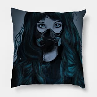 Girl with gaskmask Pillow