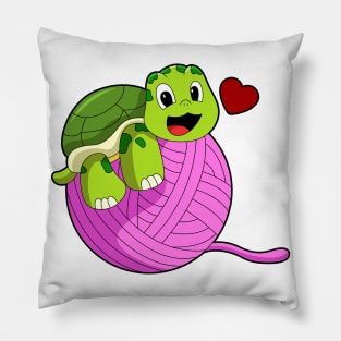 Turtle with Ball of Wool Pillow