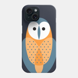 Barn Owl on night blue Phone Case