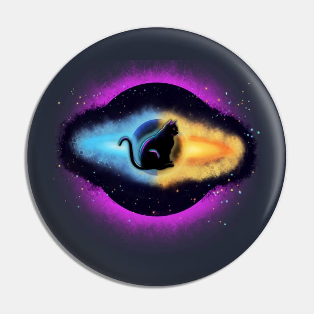 Galactic Black-Hole Cat: Ruler of the Universe Pin by XanderWitch Creative