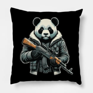 Don't mess with a panda with a Kalashnikov! Pillow