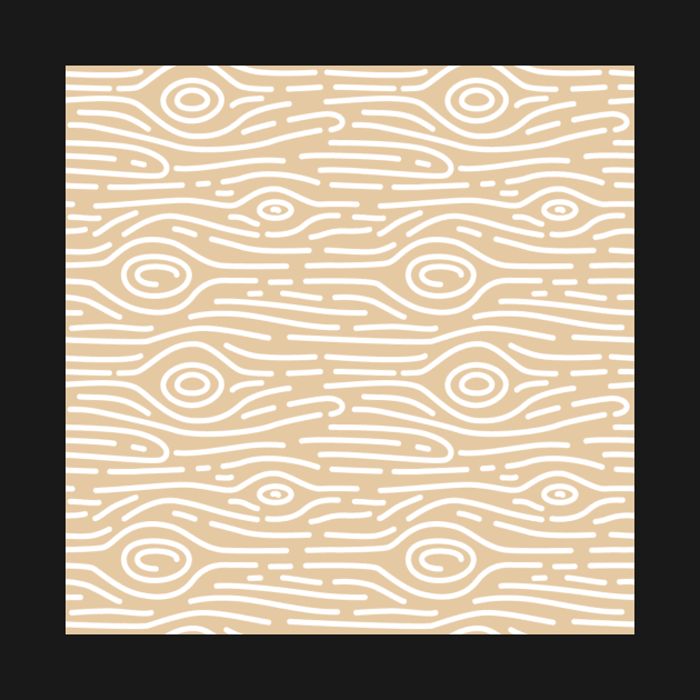 Beige Wood Pattern Drawing by greenoriginals