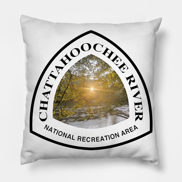 Chattahoochee River National Recreation Area trail marker Pillow by nylebuss