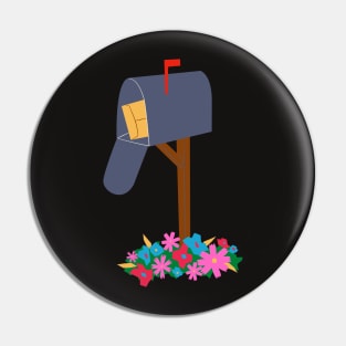 Mailbox and Flowers Pin