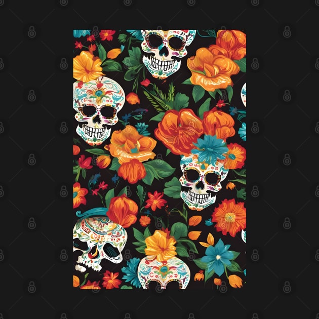 Cinco de Mayo skull pattern by Spaceboyishere