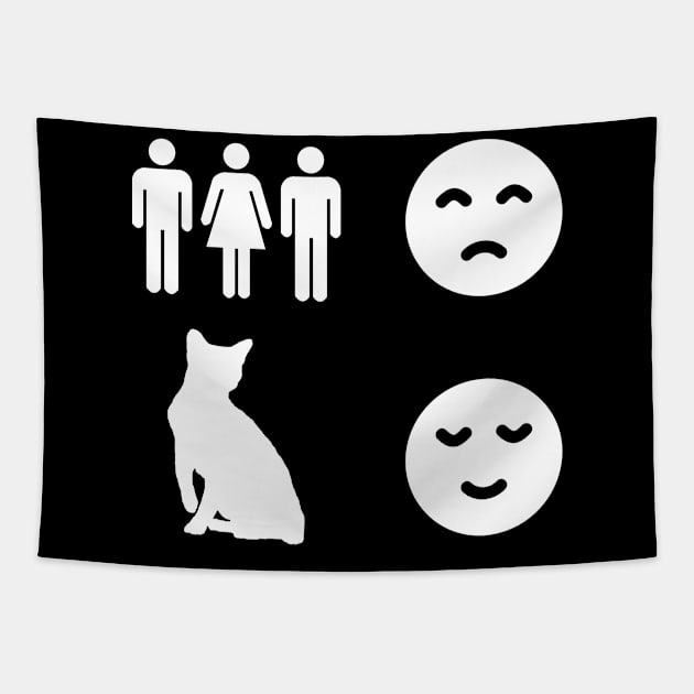 Russian Blue Happy Face Funny Symbols Tapestry by BlueTodyArt