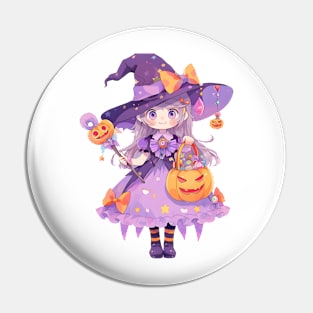 Witch Halloween Tee Pin