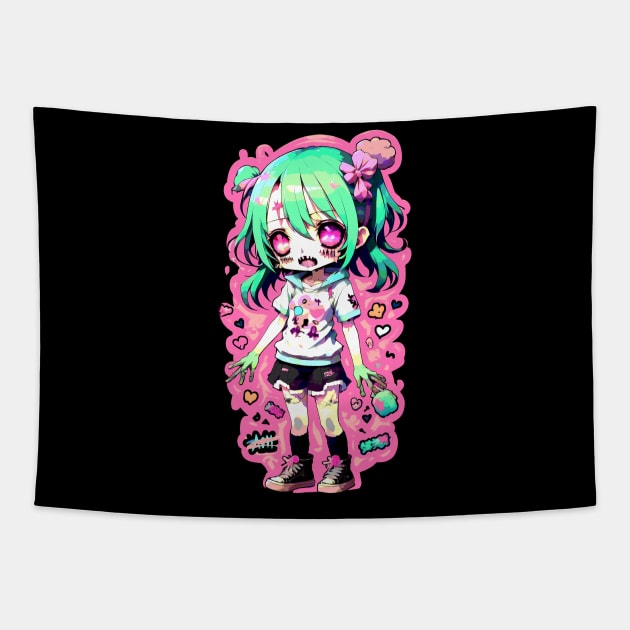 Cute Chibi Zombie Tapestry by DeathAnarchy
