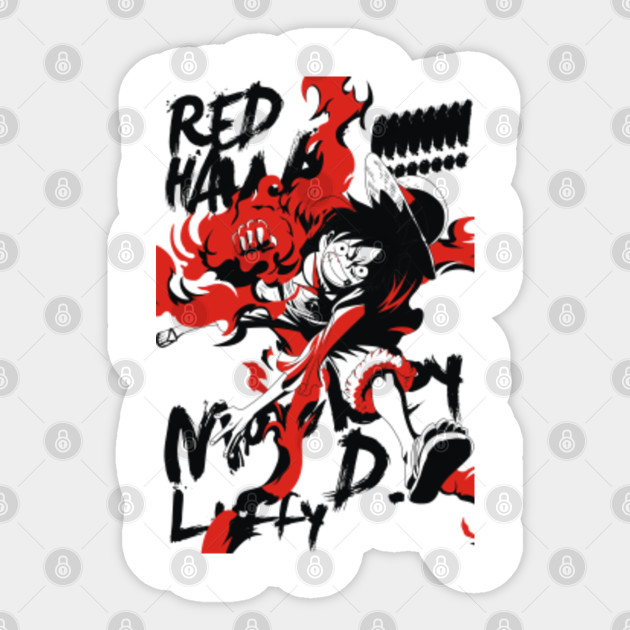 Luffy Redhawk One Piece Anime And Manga Sticker Teepublic