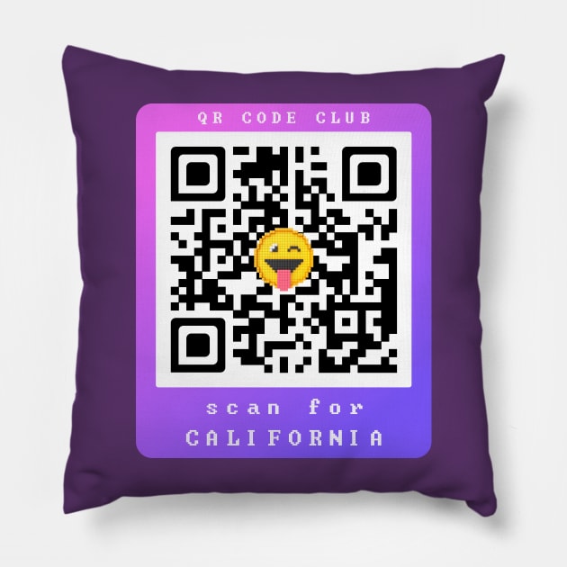 Scan for California, Qr Code Funny Memes -18 Pillow by Qr Code Club